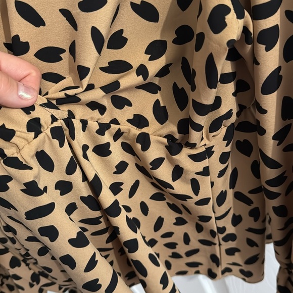 Printed Wrap Waist Belted Peplum Blouse - Picture 10 of 13